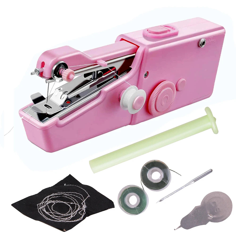 Hand-held portable sewing machine