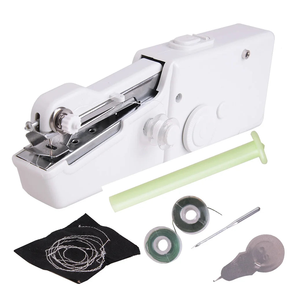 Hand-held portable sewing machine