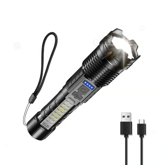 Outdoor White Laser Flashlight with COB Work Light