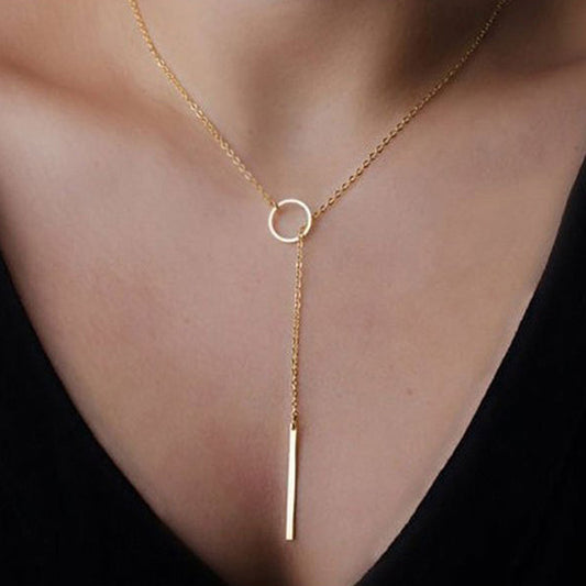 Stainless Steel Geometric Round Clavicle Necklace