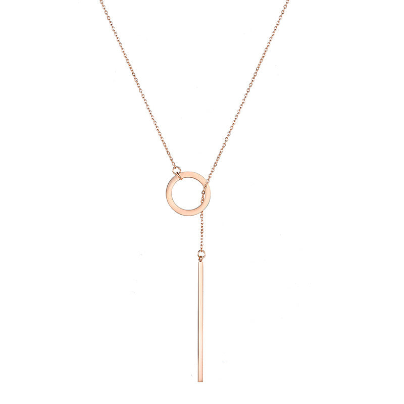 Stainless Steel Geometric Round Clavicle Necklace