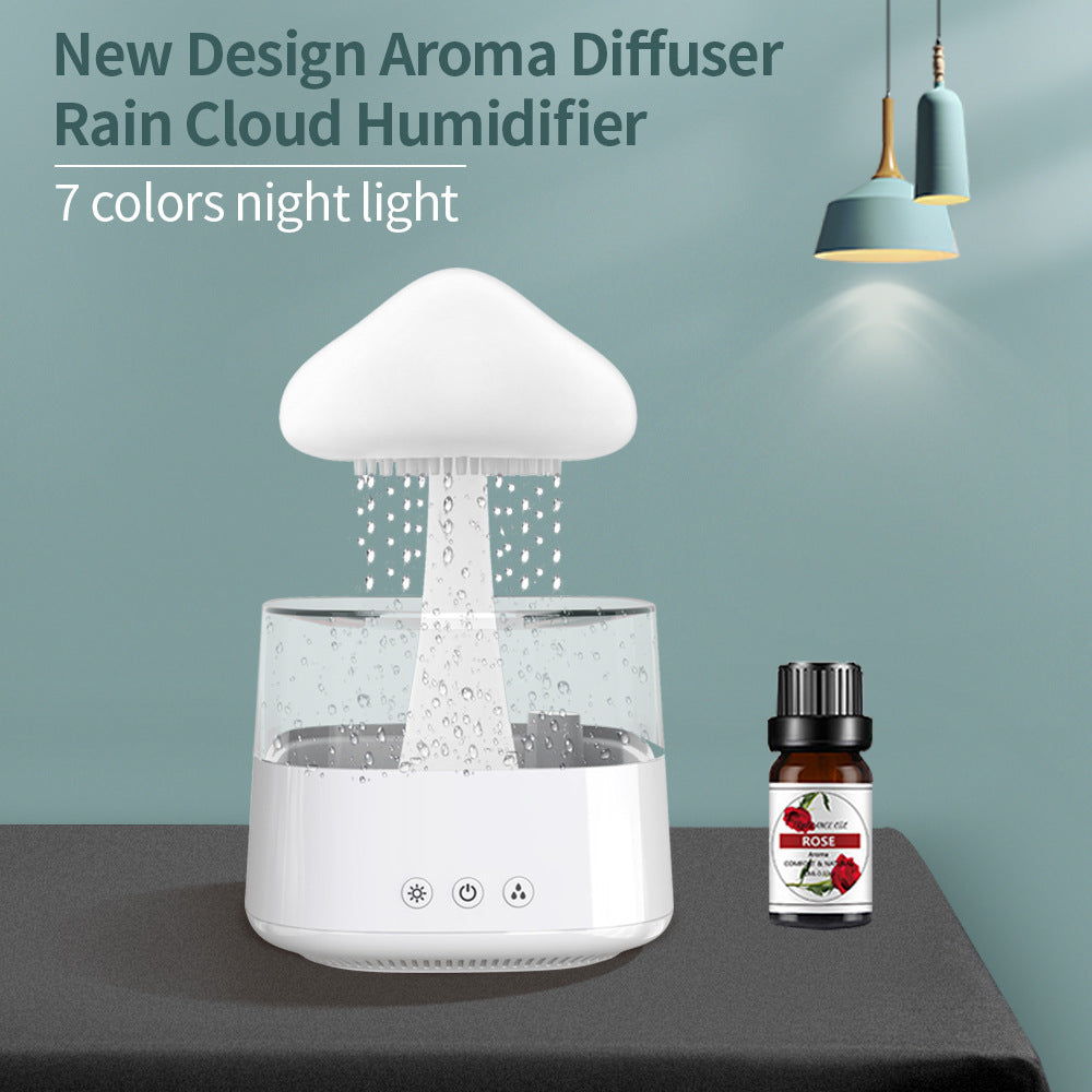 Mushroom Rain Air Humidifier with Colorful Night Light