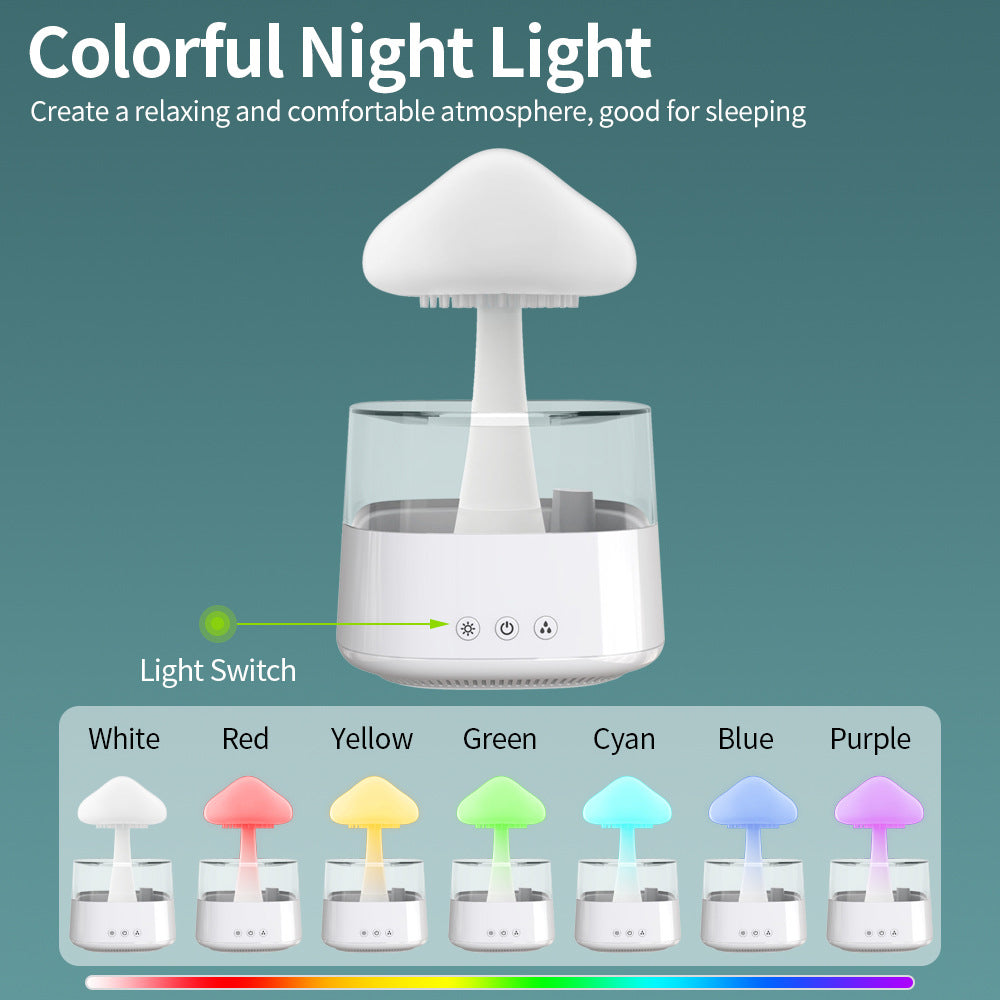 Mushroom Rain Air Humidifier with Colorful Night Light