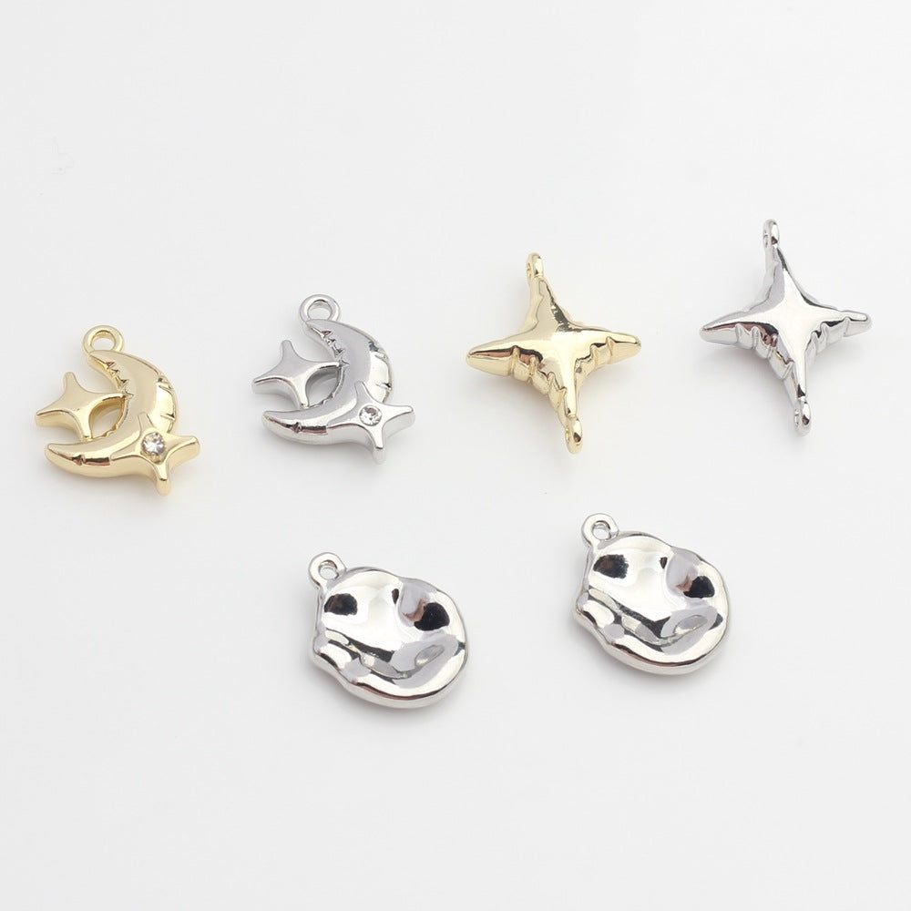 Korean Style Mini Star Moon Pendant - DIY Handmade Jewelry Accessories