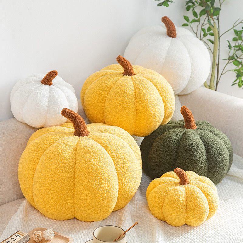 Romantic Macaron Color Teddy Velvet Pumpkin Pillow Cushion