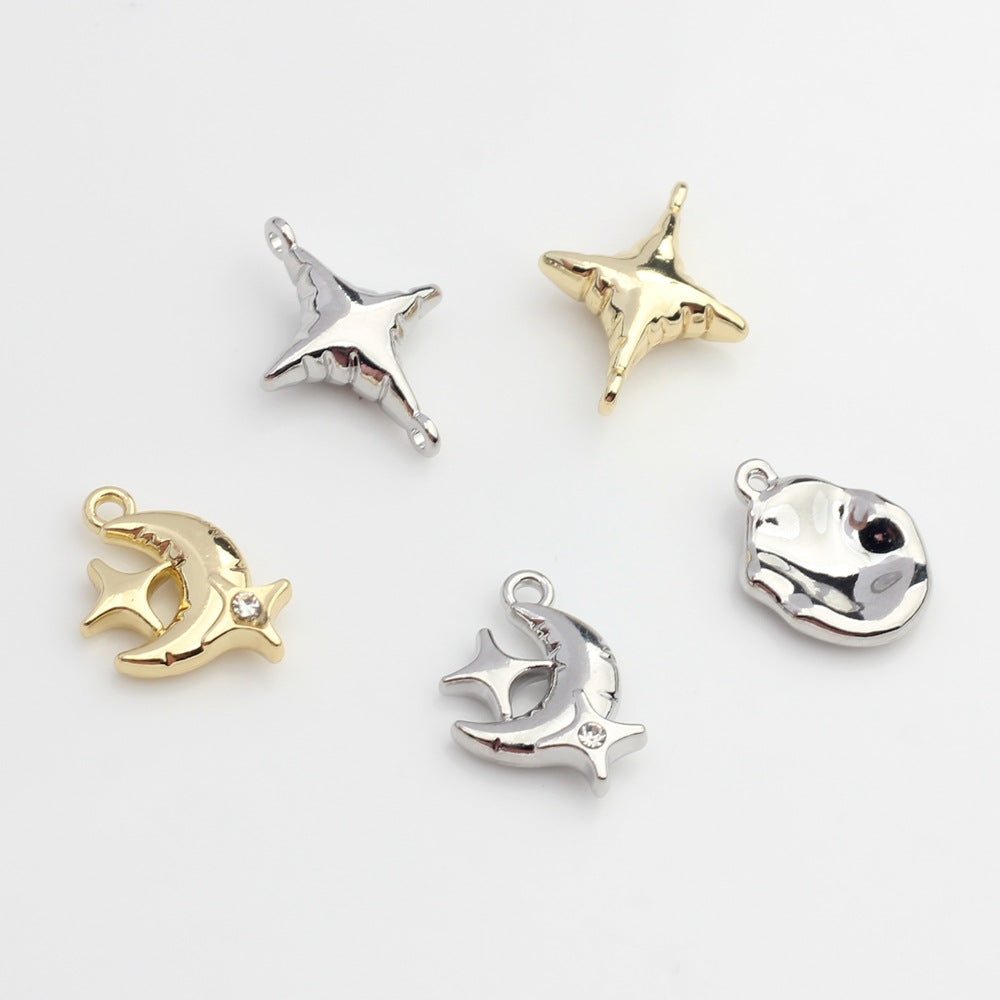 Korean Style Mini Star Moon Pendant - DIY Handmade Jewelry Accessories