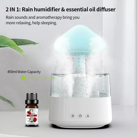 Mushroom Rain Air Humidifier with Colorful Night Light