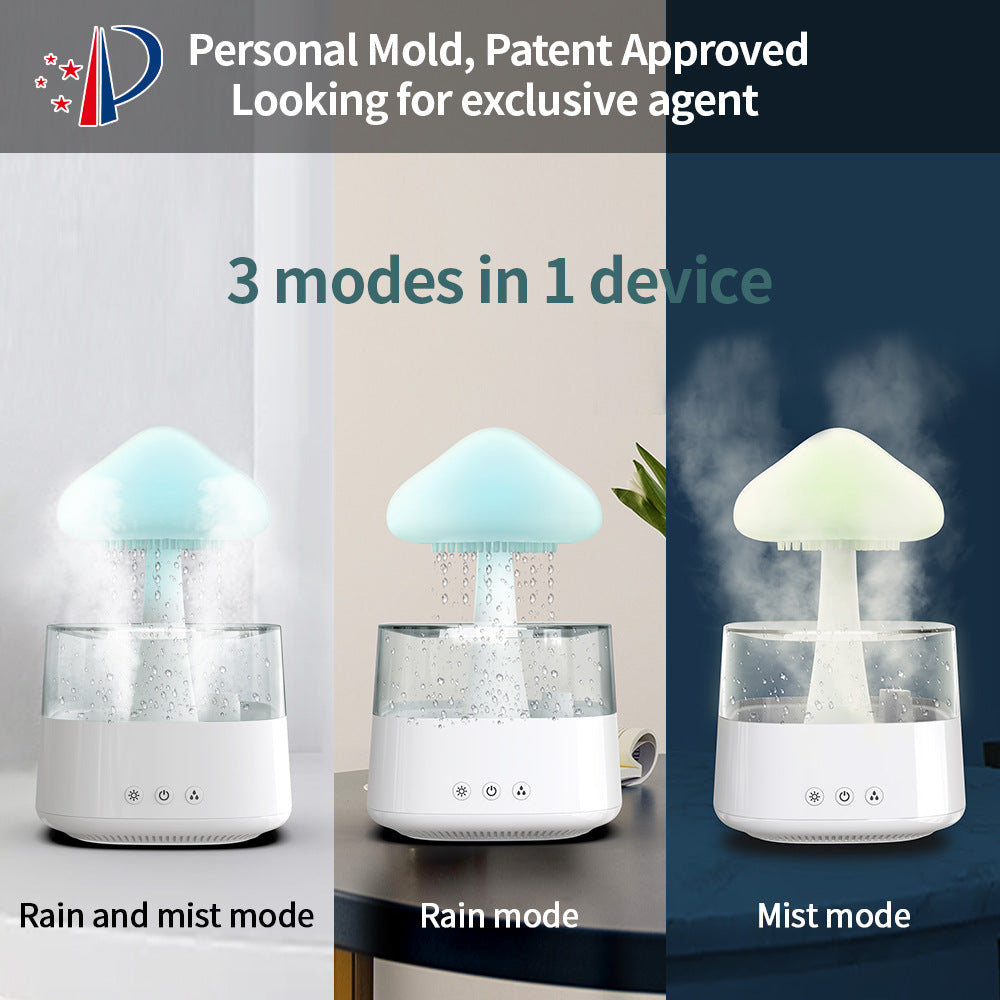 Mushroom Rain Air Humidifier with Colorful Night Light