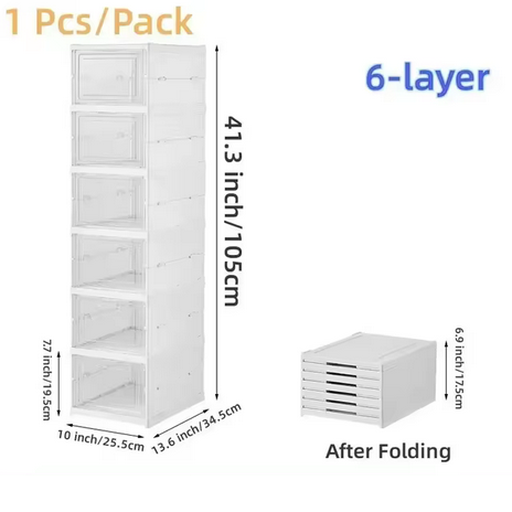 6-Layer Foldable Shoe Storage Organizer