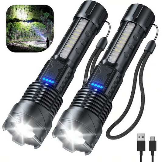 Outdoor White Laser Flashlight with COB Work Light